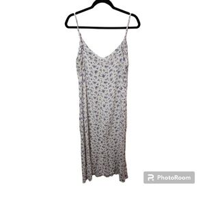 Reformation Size 12 Crimini Blue Floral Print Sleeveless Midi Dress in "Gracie"